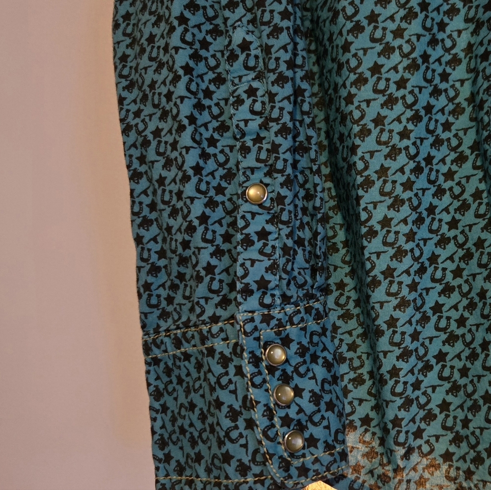 Ariat Turquoise Patterned Shirt - image 5